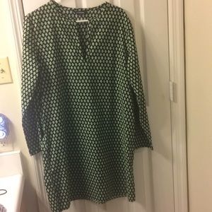 Land’s End long sleeve patterned tunic dress